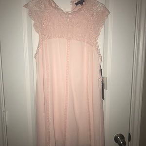 Blush Pink Lace Shift Dress
